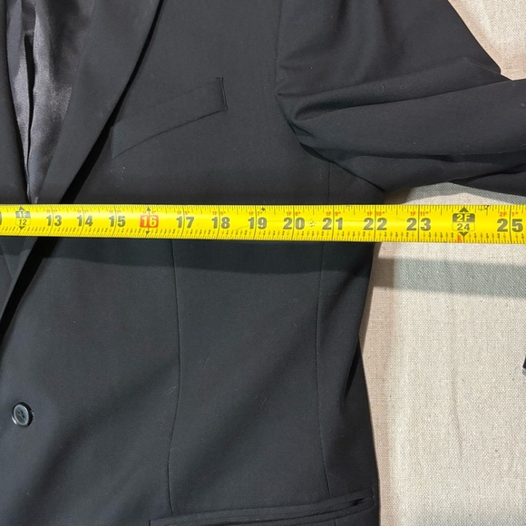 48L Men's Kenneth Cole New York Blazer Onyx Black 100% Wool 2 Button Sport Coat - Picture 6 of 10